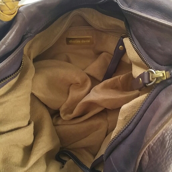 Charles David purse plum wine and tan straps - Picture 4 of 5